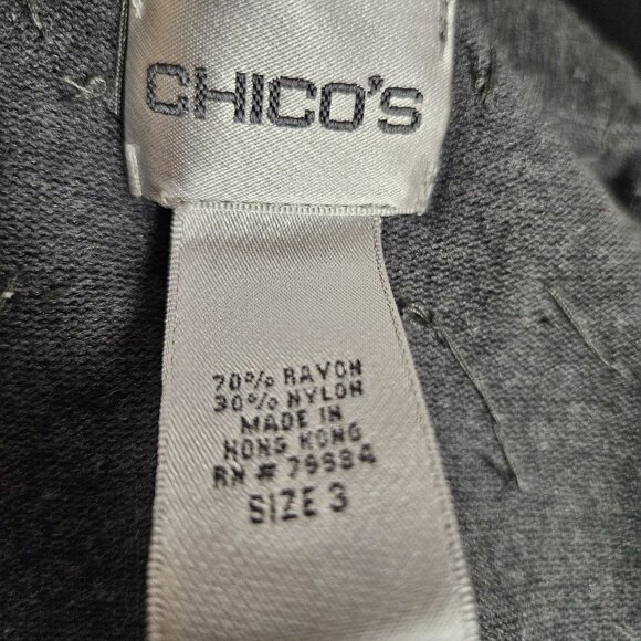 Chicos Cardigan Womens Size 3 Large Black Dip Dye Glam LS Sweater Sequins NWT - Picture 8 of 10